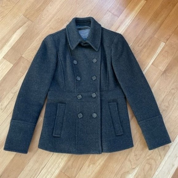 J. Crew Stadium Cloth Wool Pea Coat - Picture 1 of 2